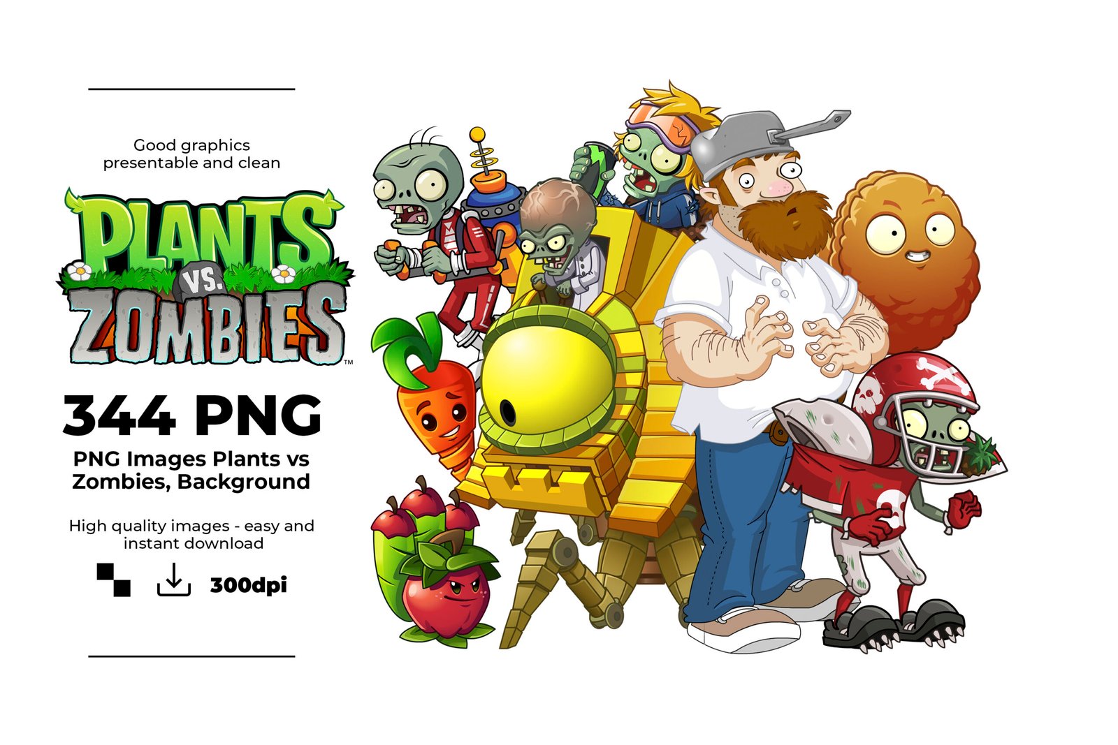 Plants vs Zombies, Plants vs Zombies PNG, Plants vs Zombies characters, Plants vs Zombies imagenes, Clip art, Sublimation , Instant download, High resolution