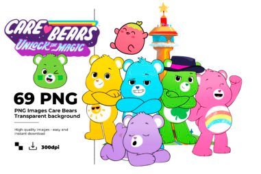 Care Bears, Care Bears PNG, Care Bears characters, Care Bears imagenes, Clip art, Sublimation , Instant download, High resolution