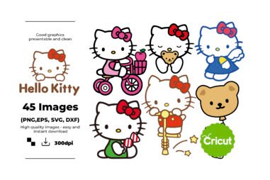 Hello kitty, Hello kitty Svg, Eps, Pdf, Png, Hello kitty Bundle, Hello kitty Cricut, Hello kitty Characters, Silhouette, Sublimation, High Resolution, Instant Download