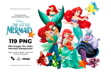 The Little Mermaid, The Little Mermaid PNG, The Little Mermaid characters, The Little Mermaid imagenes, Clip art, Sublimation , Instant download, High resolution