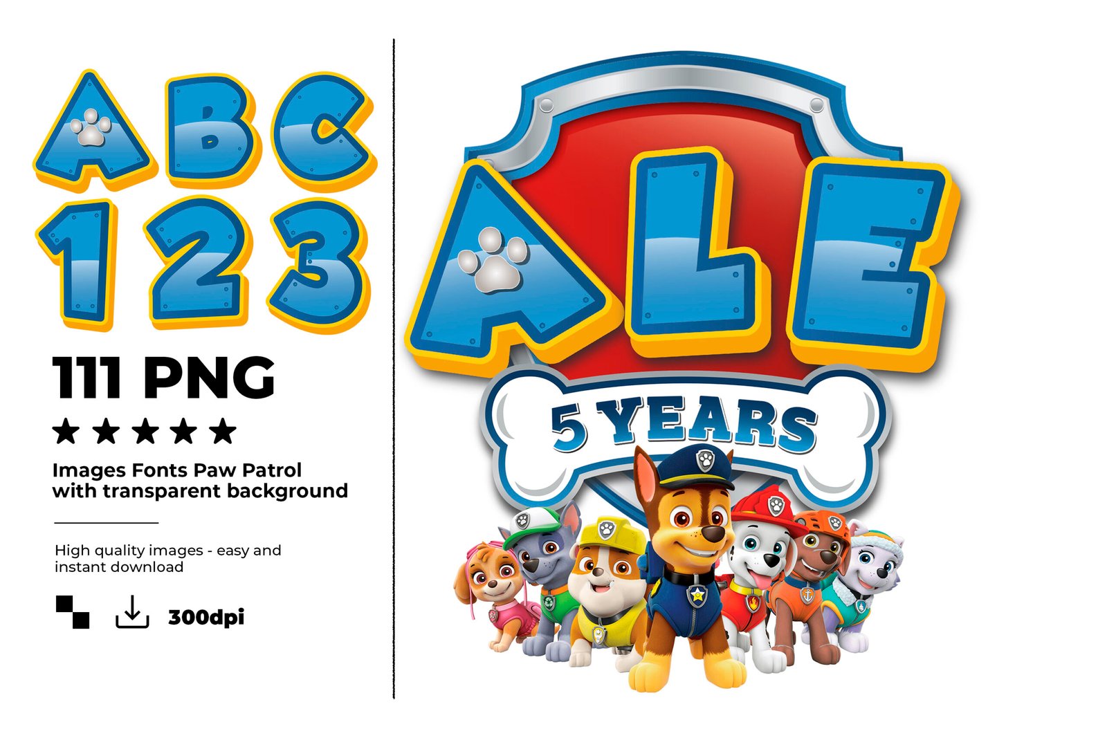 Paw Patrol, Paw Patrol Alphabets PNG, Paw Patrol Alphabets characters, Paw Patrol Alphabets imagenes, Clip art, Sublimation , Instant download, High resolution