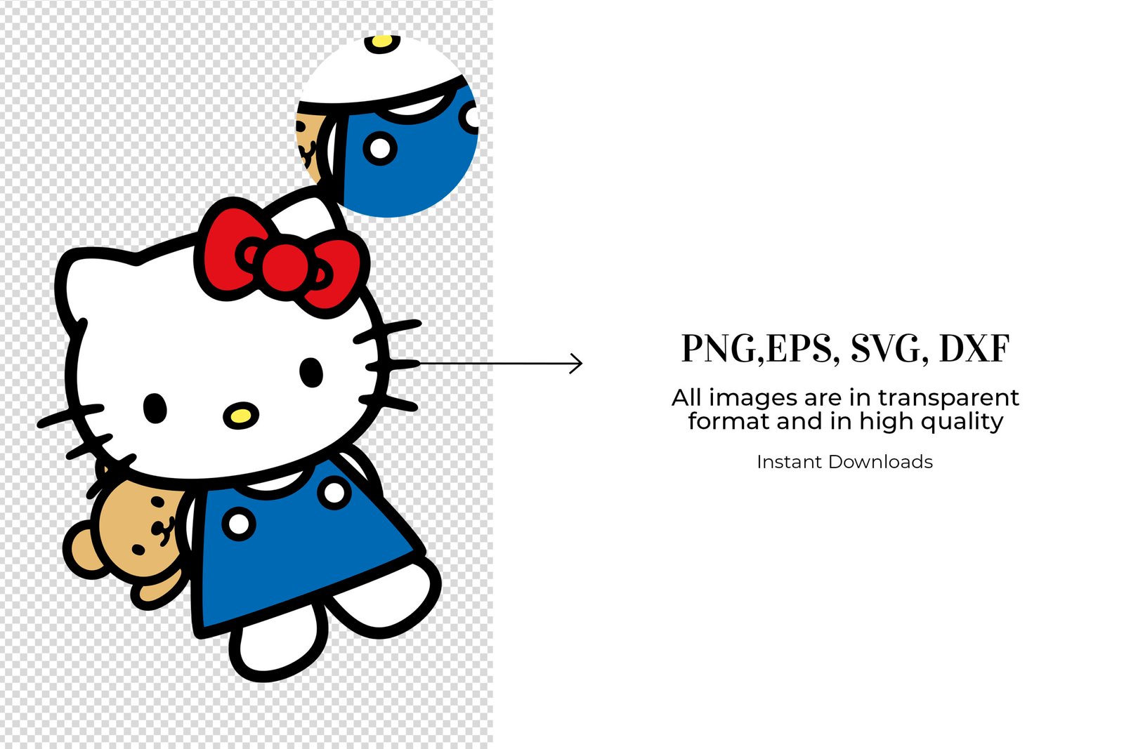 Hello kitty, Hello kitty Svg, Eps, Pdf, Png, Hello kitty Bundle, Hello kitty Cricut, Hello kitty Characters, Silhouette, Sublimation, High Resolution, Instant Download - Image 2