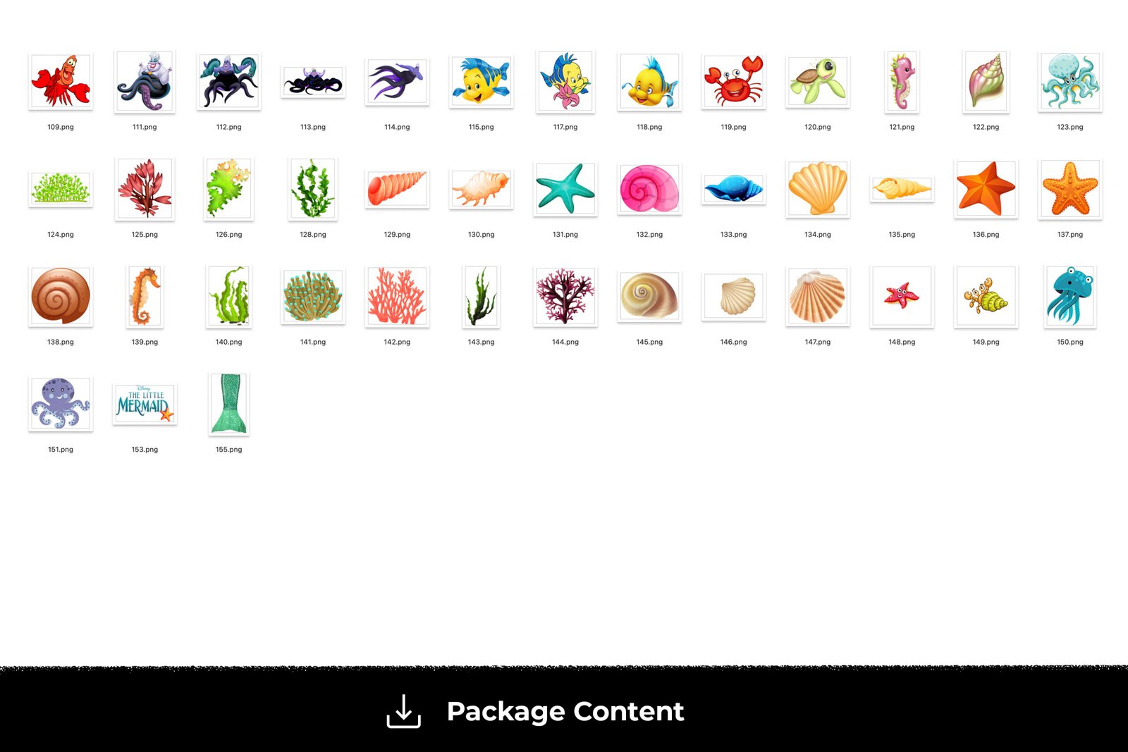 The Little Mermaid, The Little Mermaid PNG, The Little Mermaid characters, The Little Mermaid imagenes, Clip art, Sublimation , Instant download, High resolution - Image 5
