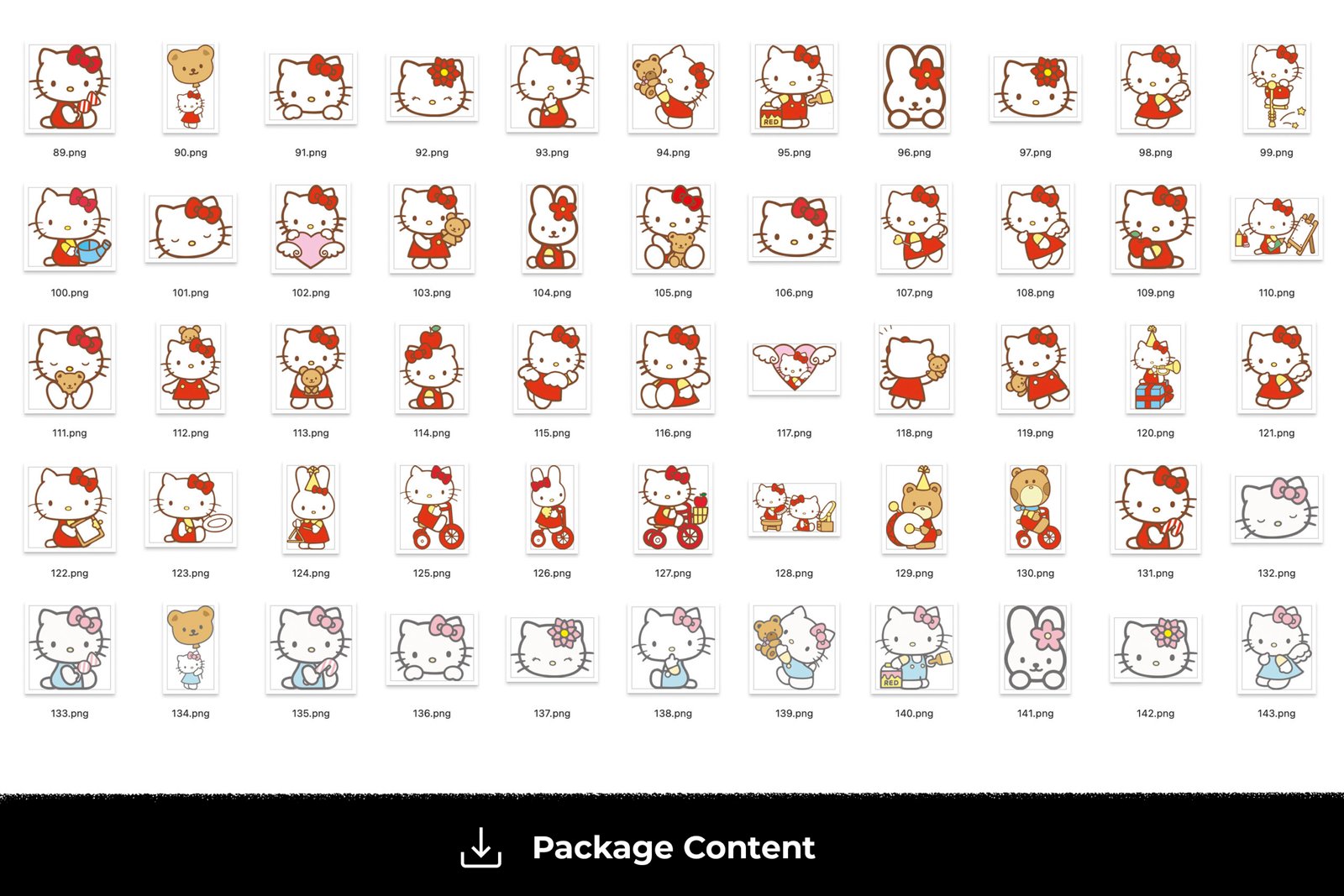Hello kitty, Hello kitty Svg, Eps, Pdf, Png, Hello kitty Bundle, Hello kitty Cricut, Hello kitty Characters, Silhouette, Sublimation, High Resolution, Instant Download - Image 4