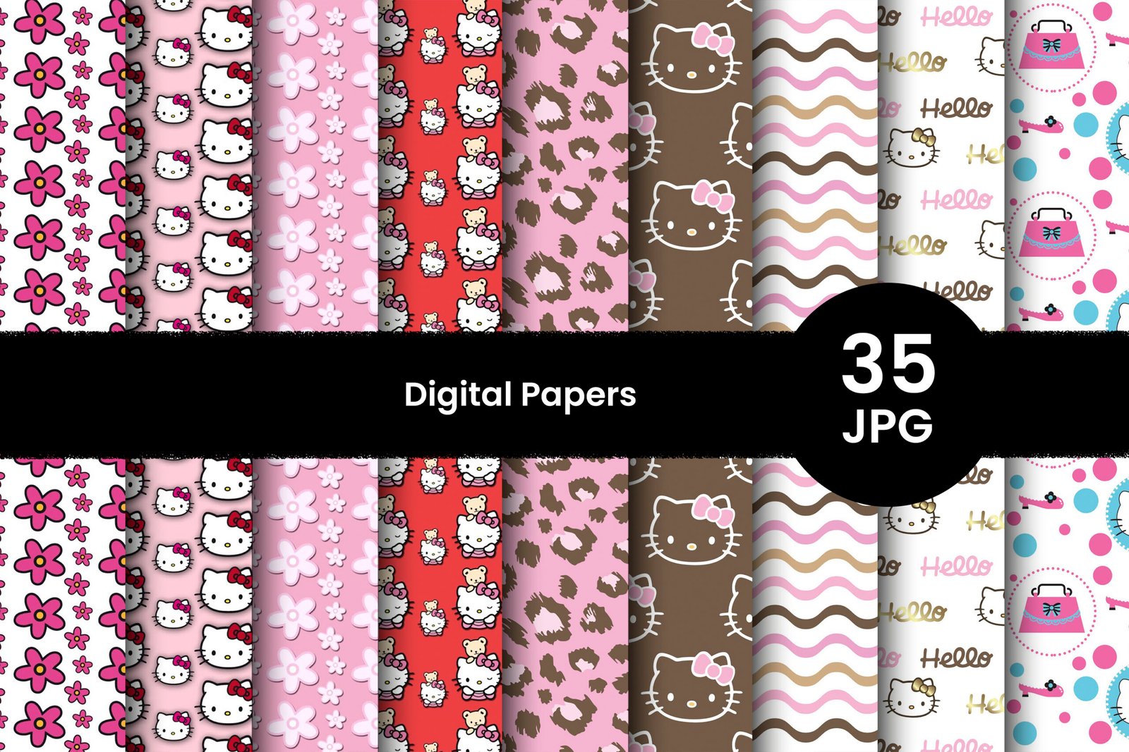 Hello kitty, Hello kitty Svg, Eps, Pdf, Png, Hello kitty Bundle, Hello kitty Cricut, Hello kitty Characters, Silhouette, Sublimation, High Resolution, Instant Download - Image 7