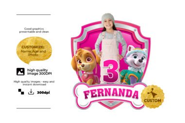 Paw Patrol Personalized, Paw Patrol Clipart, Paw Patrol Characters, printable party, png, pdf, jpg, high resolution, digital download Inactivo