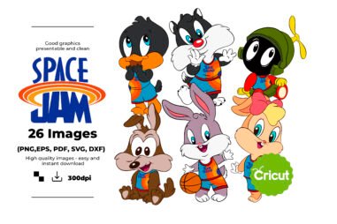 Baby Space Jam, Baby Space Jam Svg, Eps, Pdf, Png, Baby Space Jam Bundle, Baby Space Jam Cricut, Baby Space Jam Characters, Silhouette, Sublimation, High Resolution, Instant Download
