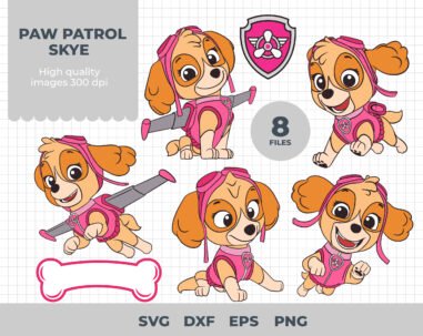 Paw Patrol SVG, Skye Svg, Eps, Pdf, Png, Skye Bundle, Skye Cricut, Skye Characters, Silhouette, Sublimation, High Resolution, Instant Download