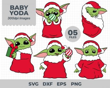 Yoda Christmas, Yoda Christmas Svg, Eps, Pdf, Png, Yoda Christmas Bundle, Yoda Christmas Cricut, Yoda Christmas Characters, Silhouette, Sublimation, High Resolution, Instant Download