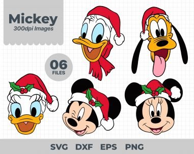 Mickey Mouse Christmas, Mickey Mouse Christmas Svg, Eps, Pdf, Png, Mickey Mouse Christmas Bundle, Mickey Mouse Christmas Cricut, Mickey Mouse Christmas Characters, Silhouette, Sublimation, High Resolution, Instant Download