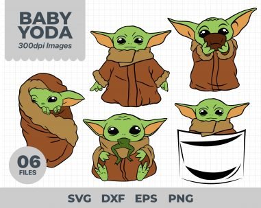 Baby Yoda, Baby Yoda Svg, Eps, Pdf, Png, Baby Yoda Bundle, Baby Yoda Cricut, Baby Yoda Characters, Silhouette, Sublimation, High Resolution, Instant Download
