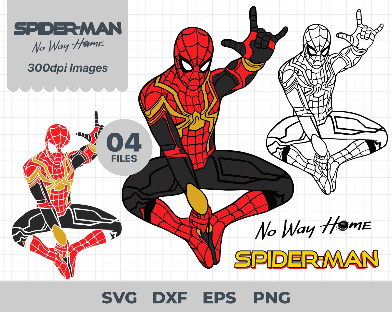 Spiderman no way home SVG, Spiderman svg, no way home SVG, Spiderman Layered Files, Png, Eps, Dxf, Svg For Cricut