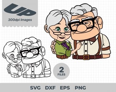 Ellie and Carl, Ellie and Carl Svg, Eps, Pdf, Png, Ellie and Carl Bundle, Ellie and Carl Cricut, Ellie and Carl Characters, Silhouette, Sublimation, High Resolution, Instant Download