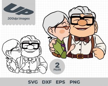 Ellie and Carl, Ellie and Carl Svg, Eps, Pdf, Png, Ellie and Carl Bundle, Ellie and Carl Cricut, Ellie and Carl Characters, Silhouette, Sublimation, High Resolution, Instant Download