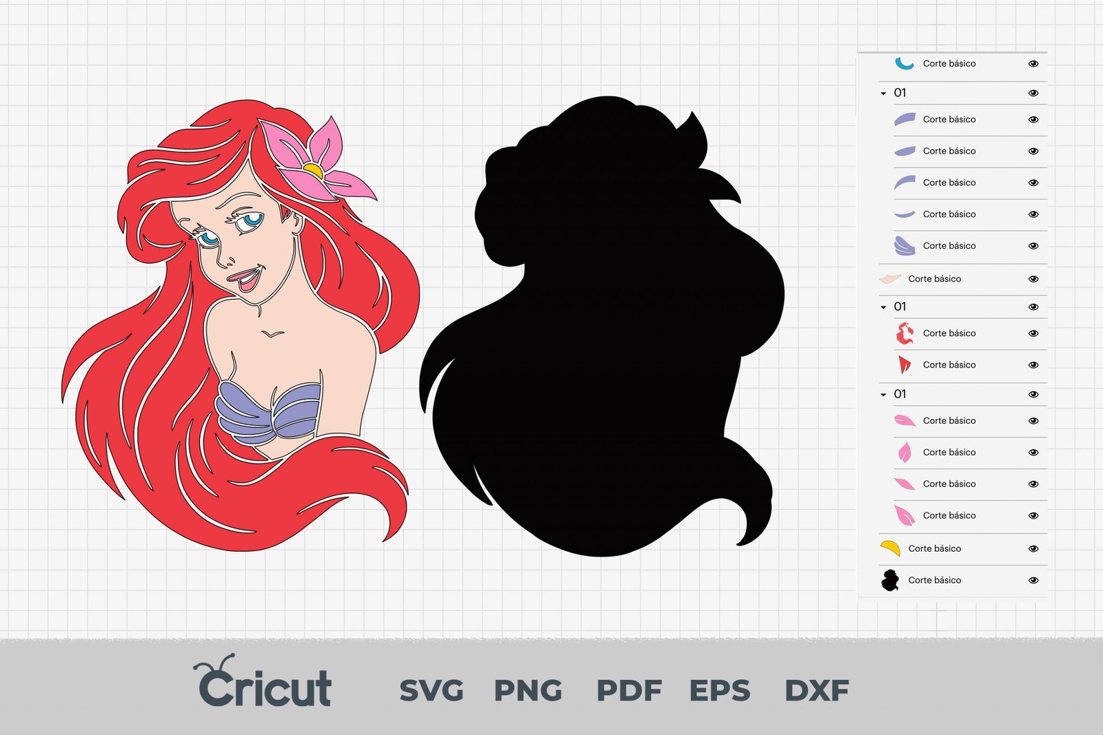 Little Mermaid, Little Mermaid Svg, Eps, Pdf, Png, Little Mermaid Bundle, Little Mermaid Cricut, Little Mermaid Characters, Silhouette, Sublimation, High Resolution, Instant Download - Image 2