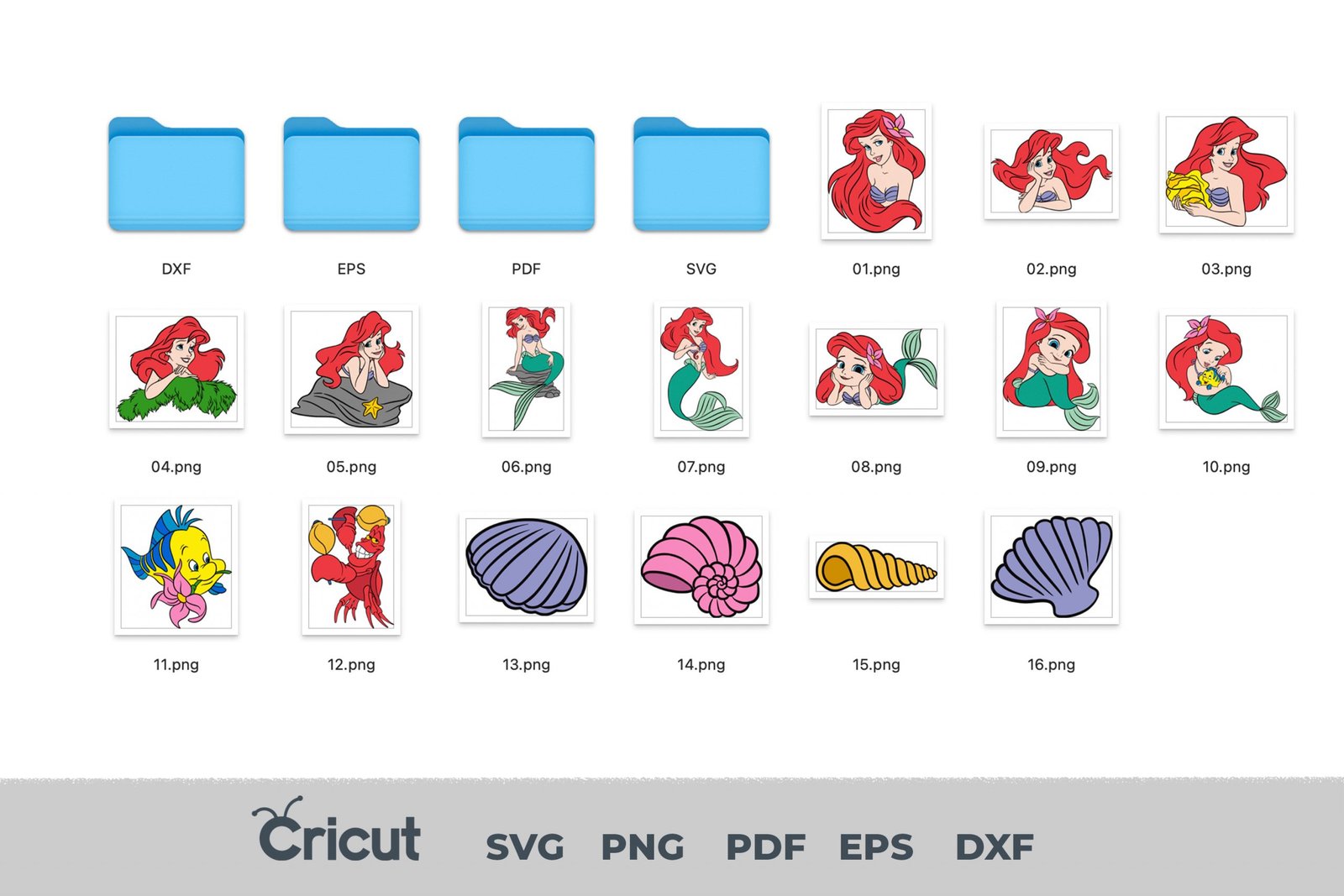 Little Mermaid, Little Mermaid Svg, Eps, Pdf, Png, Little Mermaid Bundle, Little Mermaid Cricut, Little Mermaid Characters, Silhouette, Sublimation, High Resolution, Instant Download - Image 3