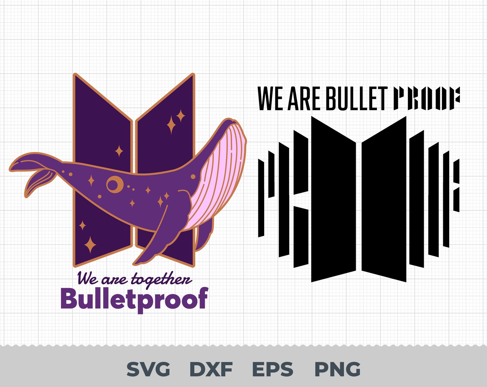 BTS Proof Album logo bundle - svg png dxf eps - We Are Bulletproof - Cricut, Silhouette cut file - Vinyl, prints - Digital, Instant download