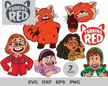 Turning Red, Turning Red Svg, Eps, Pdf, Png, Turning Red Bundle, Turning Red Cricut, Turning Red Characters, Silhouette, Sublimation, High Resolution, Instant Download
