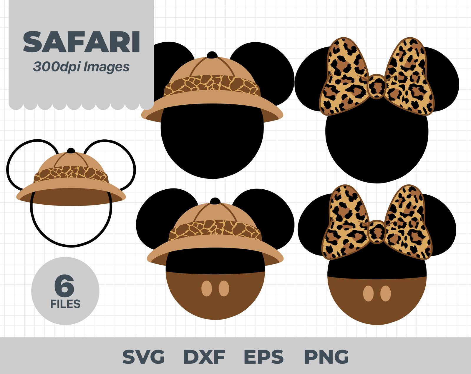 Mickey and Minnie Animal Kingdom Theme Svg, Disney World Svg, Safari Mickey Mouse Svg, Minnie Safari Svg, Wild Minnie Svg,Animal Kingdom Svg