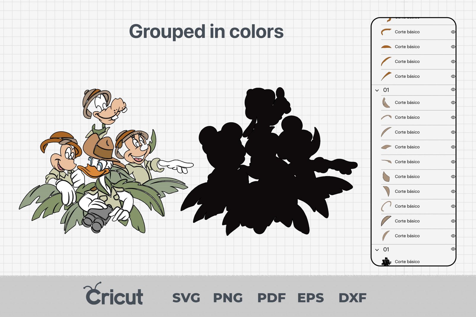 Mickey Safari SVG, Mickey SVG, Minnie SVG, Pluto Svg, Daisy Svg, Donald Svg, Goofy Svg, Safari Svg , Zoo Svg, Mickey Safari Cricut - Image 3