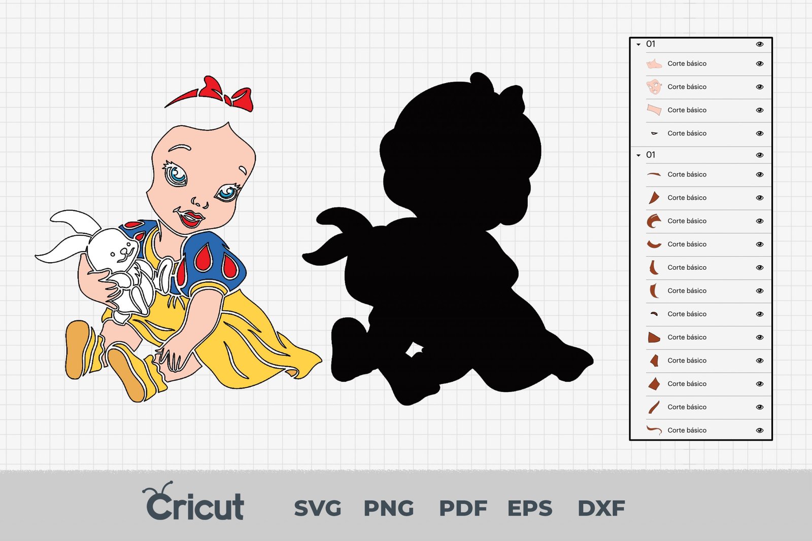 Baby Princess, Baby Princess Svg, Eps, Pdf, Png, Baby Princess Bundle, Baby Princess Cricut, Baby Princess Characters, Silhouette, Sublimation, High Resolution, Instant Download - Image 2