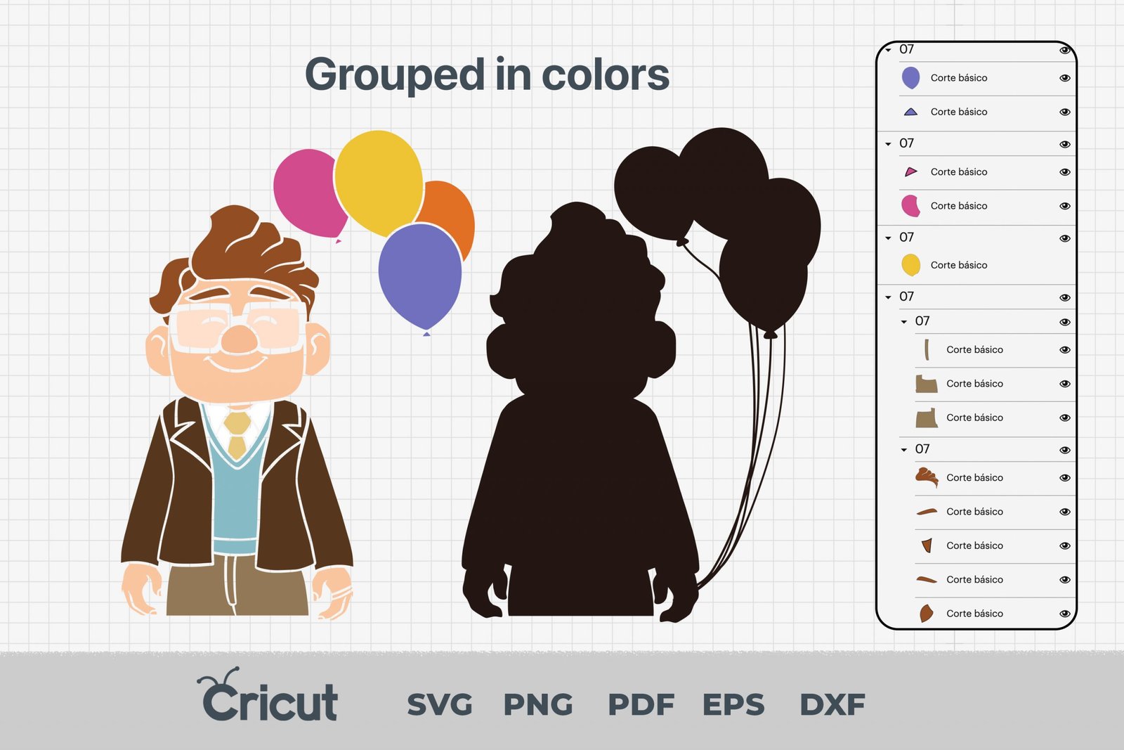 Ellie and Carl, Ellie and Carl Svg, Eps, Pdf, Png, Ellie and Carl Bundle, Ellie and Carl Cricut, Ellie and Carl Characters, Silhouette, Sublimation, High Resolution, Instant Download - Image 2