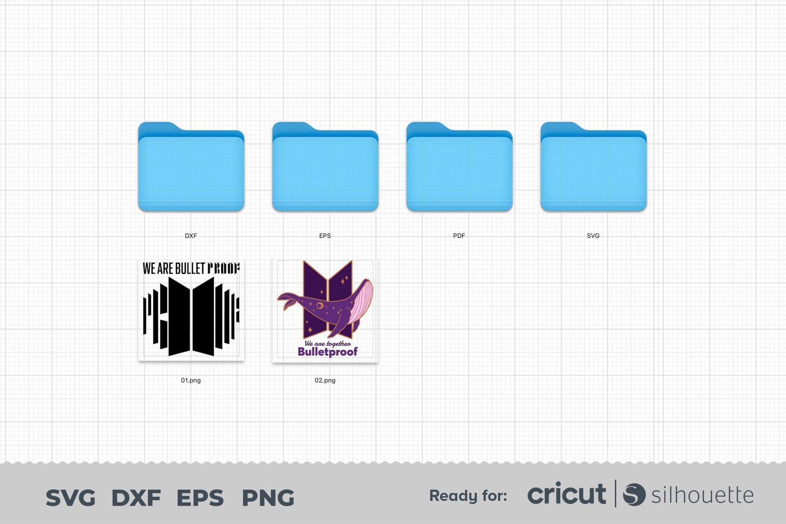 BTS Proof Album logo bundle - svg png dxf eps - We Are Bulletproof - Cricut, Silhouette cut file - Vinyl, prints - Digital, Instant download - Image 3