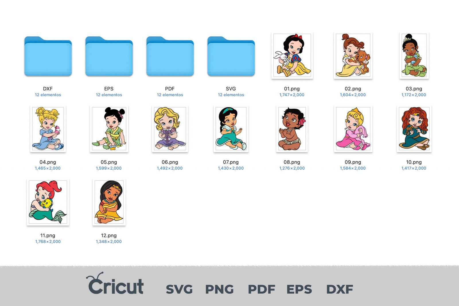 Baby Princess, Baby Princess Svg, Eps, Pdf, Png, Baby Princess Bundle, Baby Princess Cricut, Baby Princess Characters, Silhouette, Sublimation, High Resolution, Instant Download - Image 3