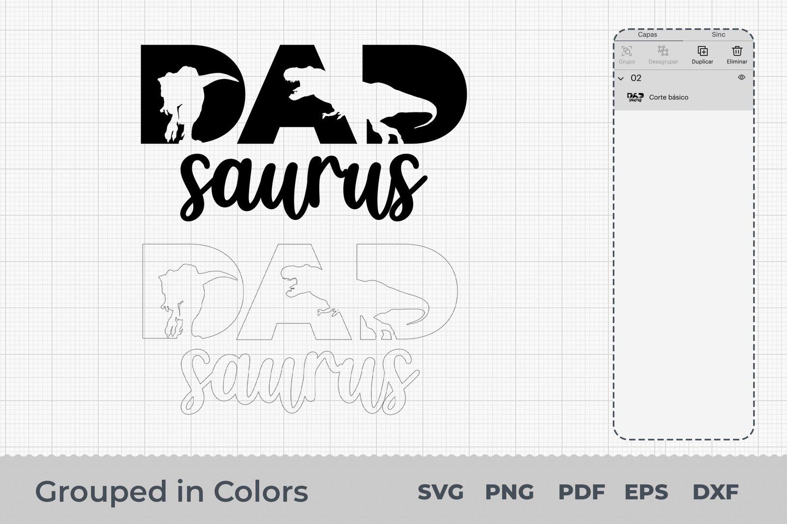 Dad Saurus Svg, dad Saurus birthday svg, dad t Saurus svg, dad saurus svg, birthday dinosaur svg, Cut File For Cricut and Silhouette - Image 2