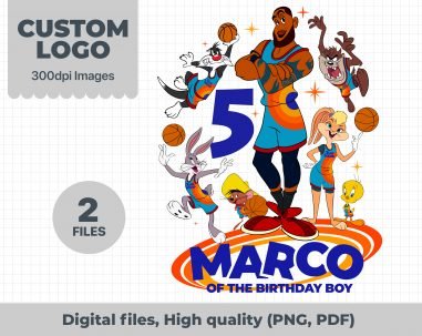 Space Jam 2 Personalized, Cake Topper Space Jam, Space Jam 2 png, Space Jam Custom, Feliz Cumpleaños Topper Space Jam, A new legacy