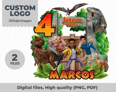 Jurassic World Personalizado, Cake Topper Jurassic Park, Cake Topper Jurassic World, Feliz Cumpleaños Jurassic World, Darius, Brooklynn, Jurassic World, Personalizado nombre y año, Ben, Yaz,Kenji, Imprimible