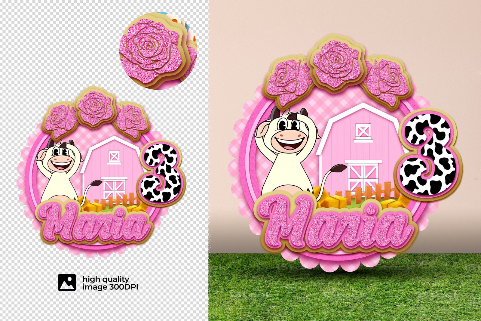 Vaca Lola Personalizado, Vaca Lola Custom, Vaca Lola logo Custom, Vaca Lola PNG Files, Cake Topper Vaca Lola - Image 3