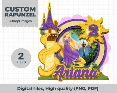 rapunzel personalized, rapunzel custom, rapunzel themed cake topper, rapunzel cupcake toppers, rapunzel birthday, rapunzel png