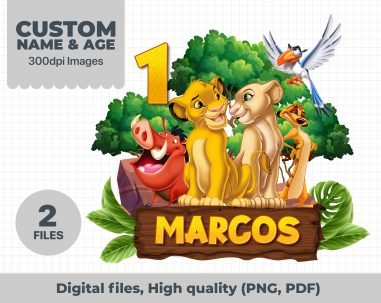 Rey Leon Personalized, Rey Leon PNG Files, Rey Leon Safari Images, Rey Leon Characters, Cake Topper Rey Leon
