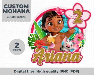 Moana personalizado, Moana custom, Moana name custom, Moana png files, Moana images, Cake topper Moana