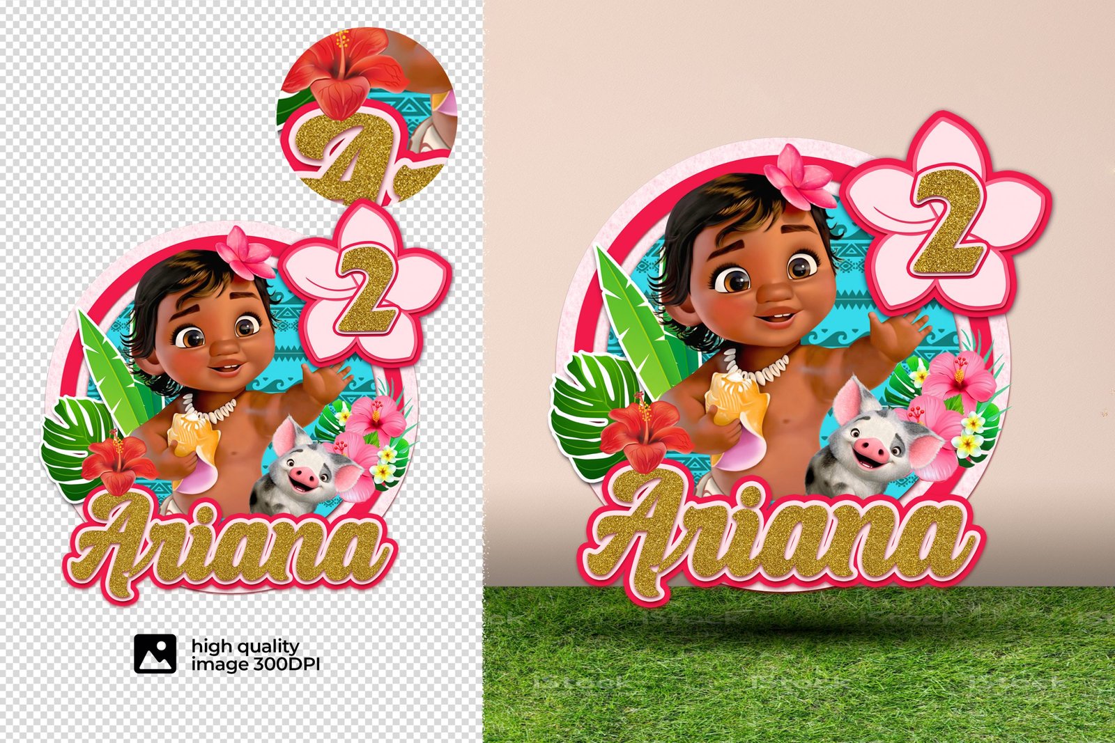 Moana personalizado, Moana custom, Moana name custom, Moana png files, Moana images, Cake topper Moana - Image 3