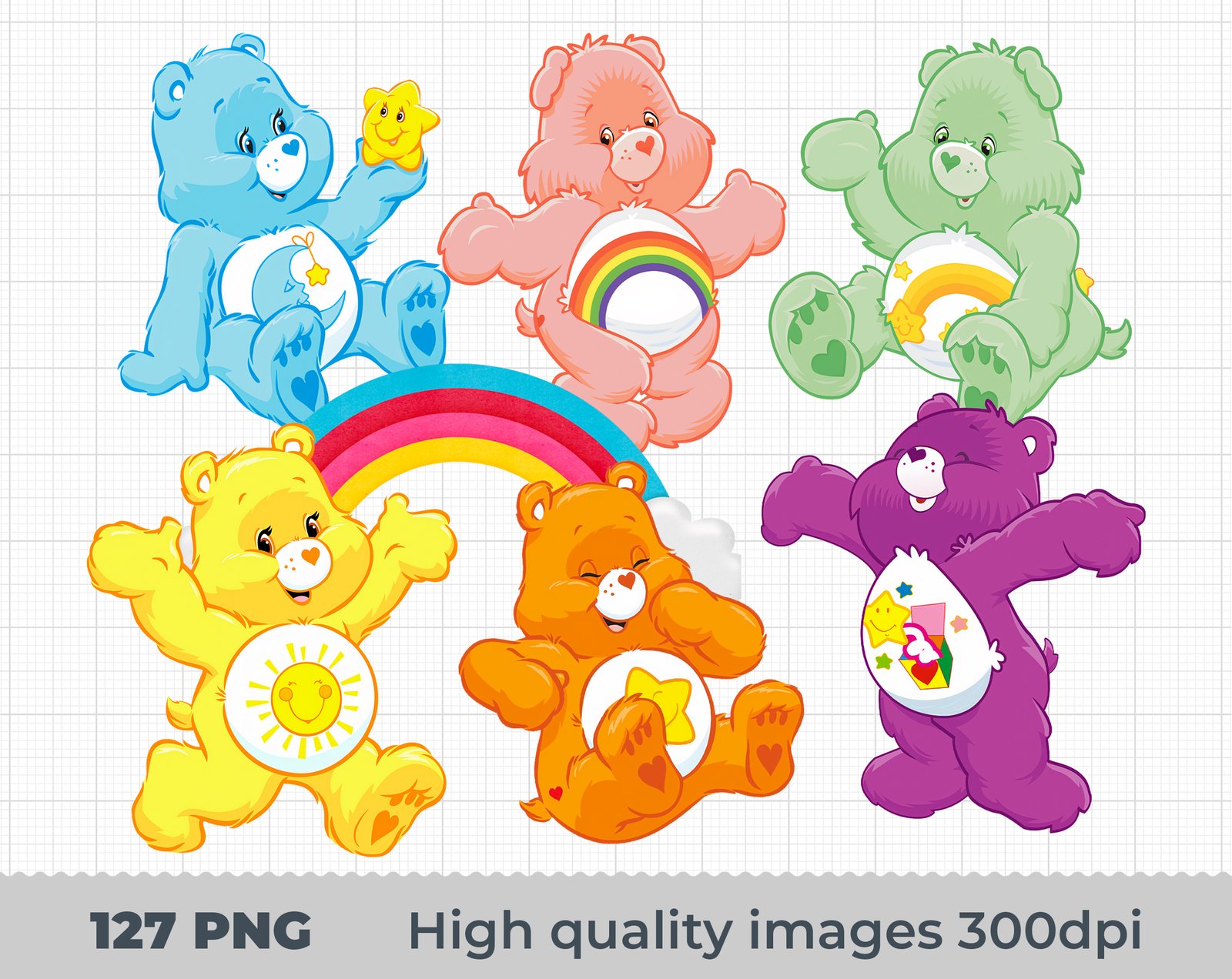 Care Bears characters clipart, Care Bears png, Care Bears png images, Care Bears Bundle png, Care Bears characters png, Care Bears characters images