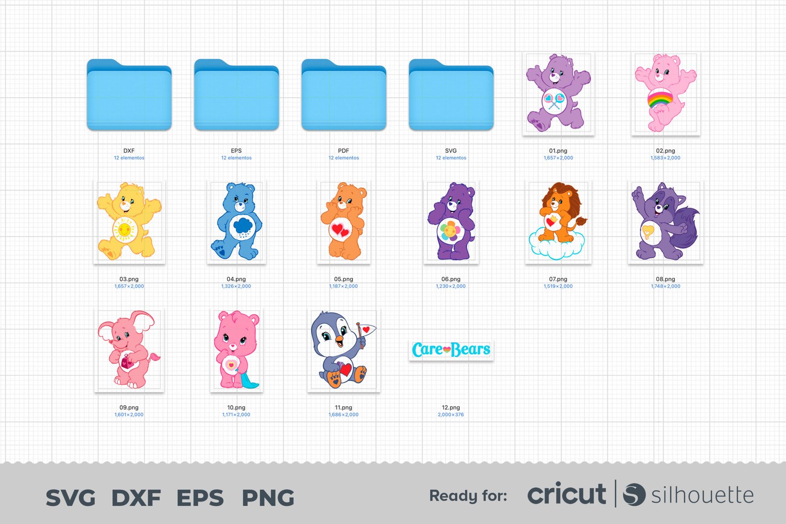 Care Bears SVG, Care Bears SVG Bundle , layered Care Bears svg, Care Bears Cricut, Care Bears Bundle - Image 2