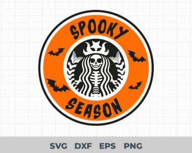 Spooky Season SVG, Skeleton Scary Haunted Star Coffee Svg