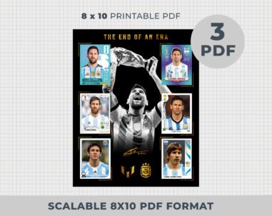The Last World Cup Messi Poster PNG | Lionel Messi World Cup Journey Printable | Argentina Soccer Wall Art | Digital Download fan gift Messi